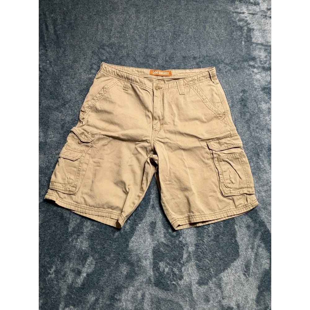 Lee Dungarees Men's Size 34 Tan Khaki 100% Cotton Relaxed Cargo Shorts